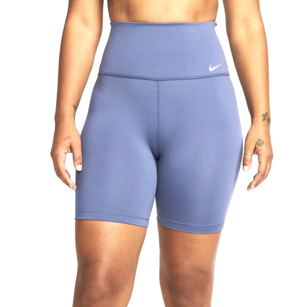 Nike One Women’s 7” Blue High Rise Biker Shorts NWT